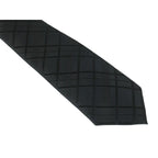 Men's Woven Tie Hankie Set J.Valintin Private Collection R92 Black Plaid Shadow