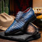Men's Shoes genuine caiman crocodile skin Ragusa Stained Navy
