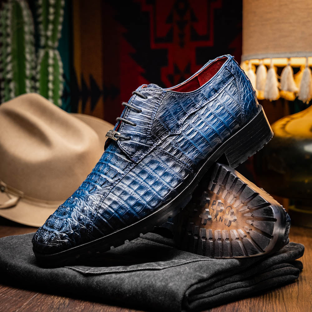 Men's Shoes genuine caiman crocodile skin Ragusa Stained Navy