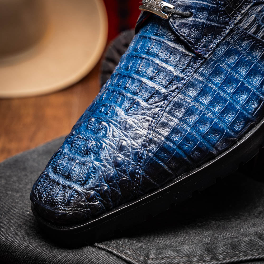 Men's Shoes genuine caiman crocodile skin Ragusa Stained Navy