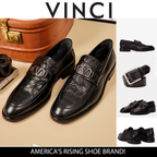 Vinci Amsterdam Black Bit Loafer Men Leather Shoes