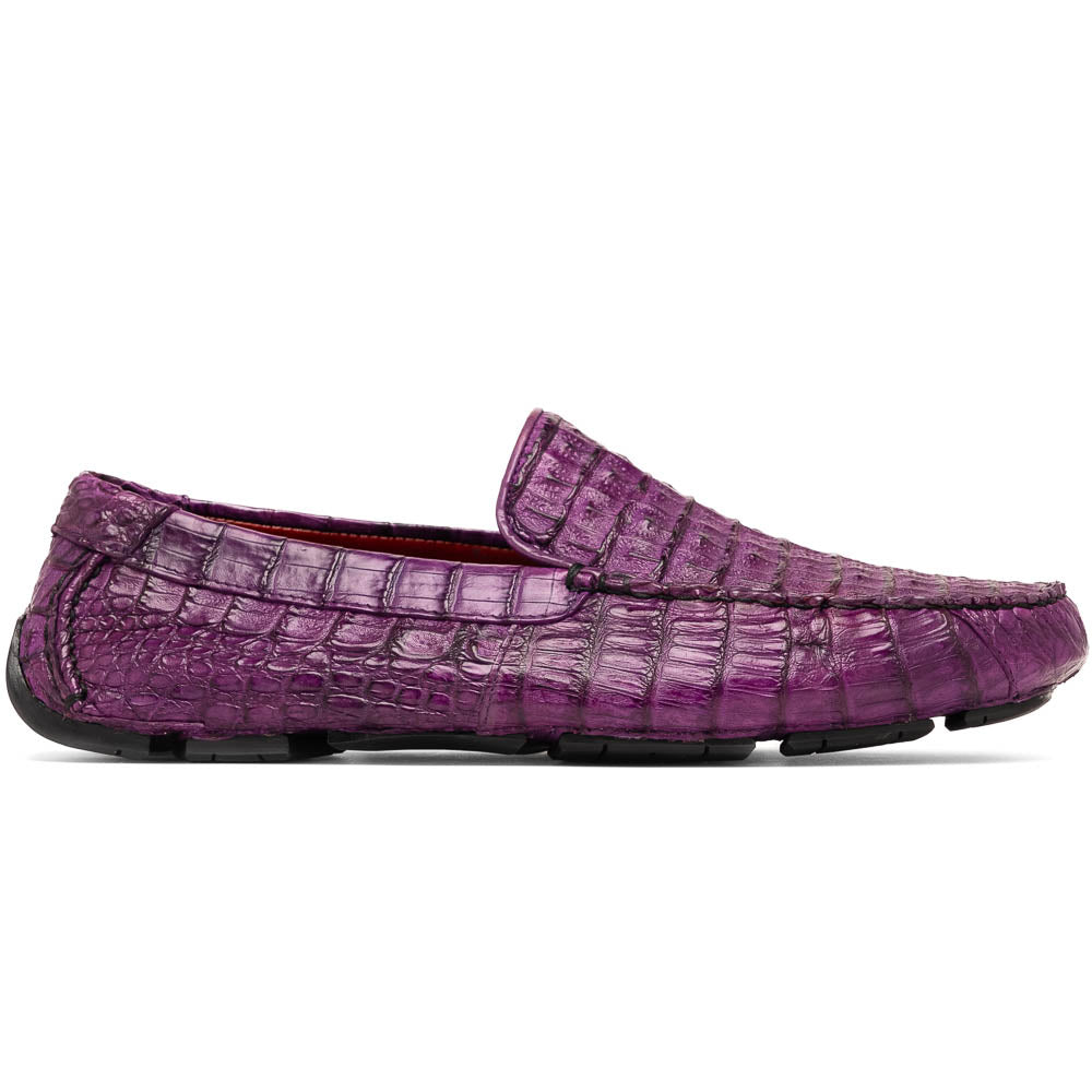 Marco Di Milano genuine caiman slip-on driving loafer Shoes Remo Purple