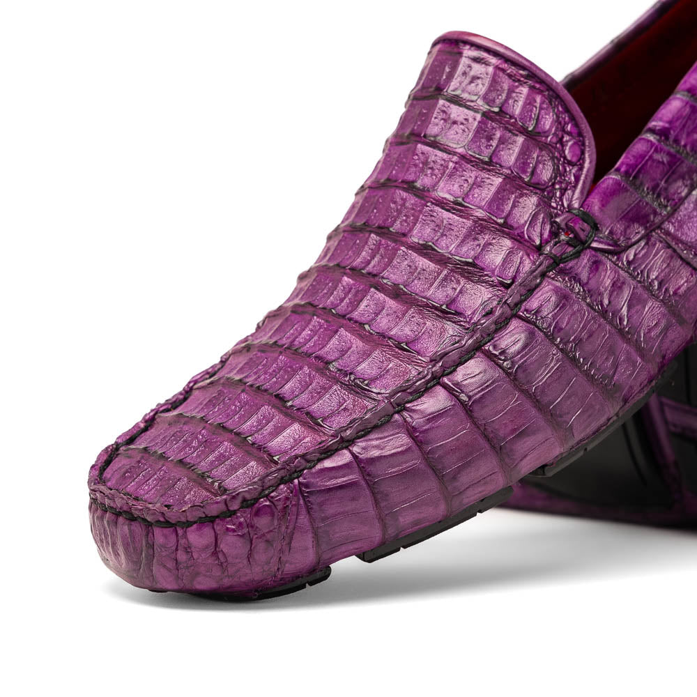 Marco Di Milano genuine caiman slip-on driving loafer Shoes Remo Purple