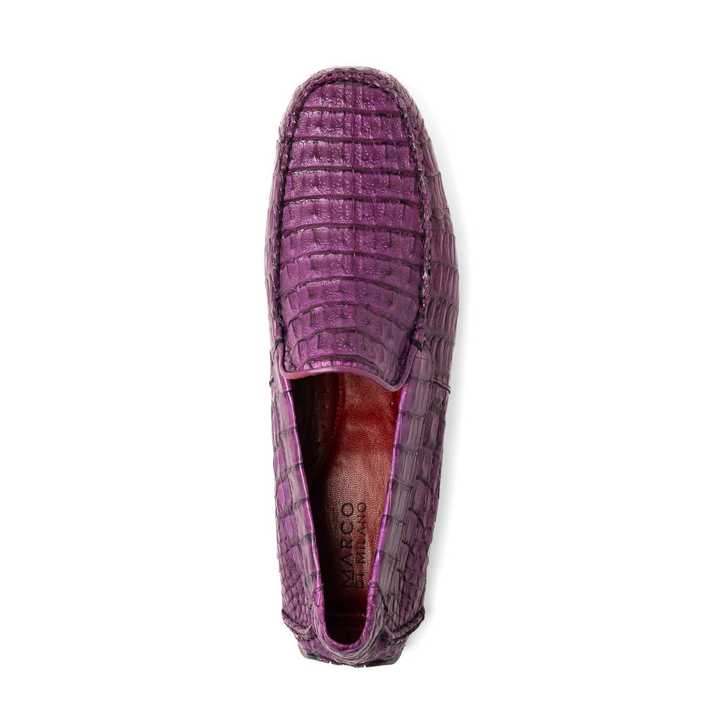 Marco Di Milano genuine caiman slip-on driving loafer Shoes Remo Purple