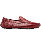 Remo Genuine Caiman Slip On Driving Loafers Wine