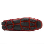 Remo Genuine Caiman Slip On Driving Loafers Wine