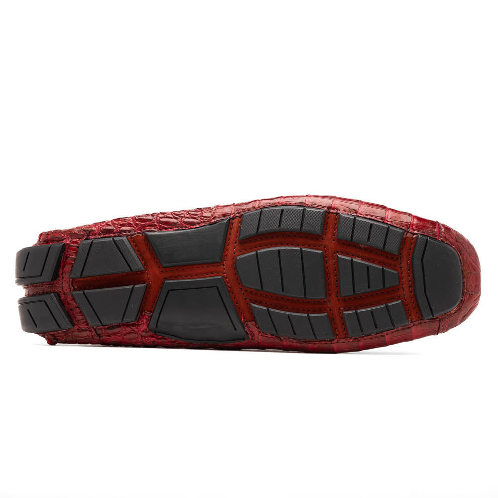 Remo Genuine Caiman Slip On Driving Loafers Wine