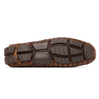 Men's genuine Crocodile caiman slip-on driving loafer Shoes Remo Washed Brown