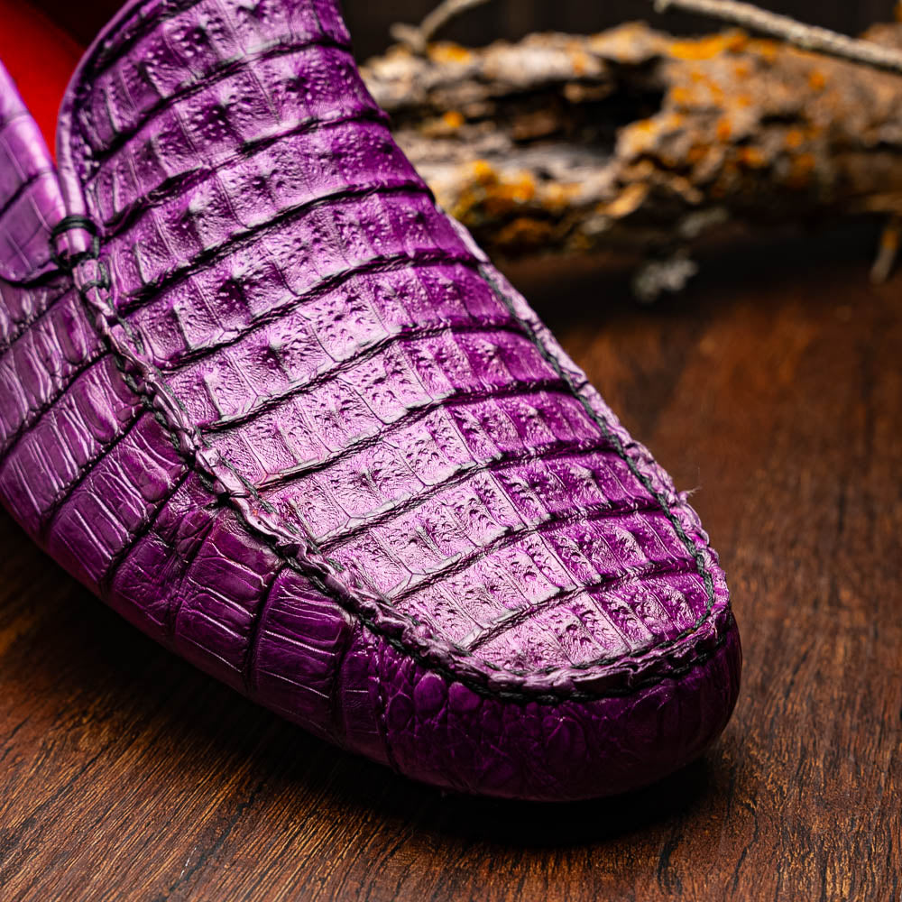 Marco Di Milano genuine caiman slip-on driving loafer Shoes Remo Purple
