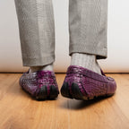 Marco Di Milano genuine caiman slip-on driving loafer Shoes Remo Purple