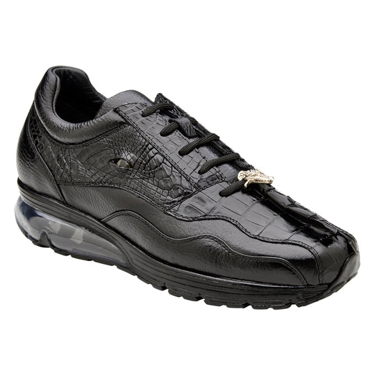 Belvedere Crocodile Fashion Sneakers Rex Black Y44