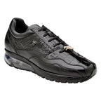 Belvedere Crocodile Fashion Sneakers Rex Black Y44