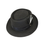 Men's Bruno Capelo RAFAELE Braid Straw Pork Pie Hat Telescope Crown RF-400 Black