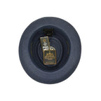 Men's Bruno Capelo RAFAELE Braid Straw Pork Pie Hat Telescope Crown RF-402 Navy