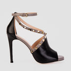 Vinci The Ribnica Black Leather Ankle Strap Women Sandal
