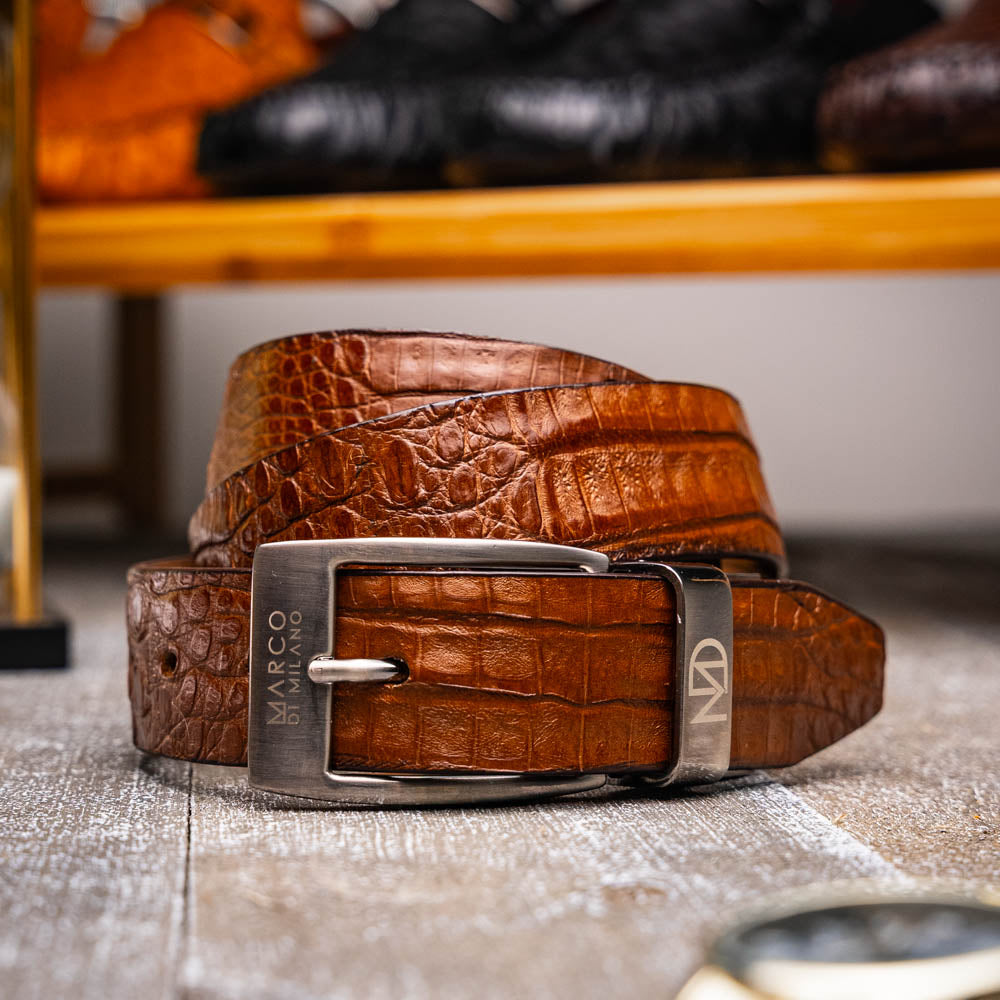 Marco Di Milano  genuine exotic caiman fuscus-belly belt Riccardo Bay Apache