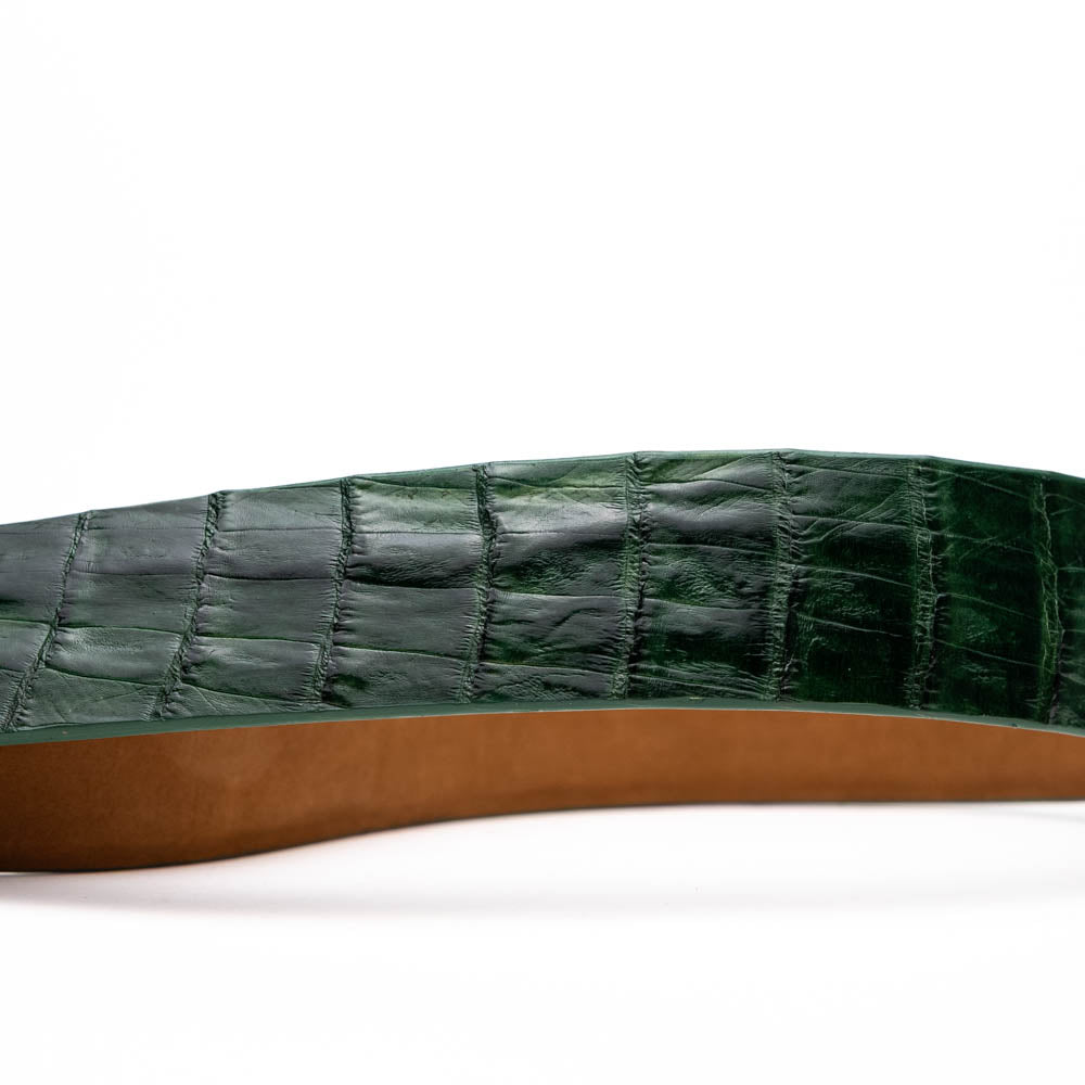 Marco Di Milano genuine exotic caiman fuscus-belly belt Riccardo Forest Green