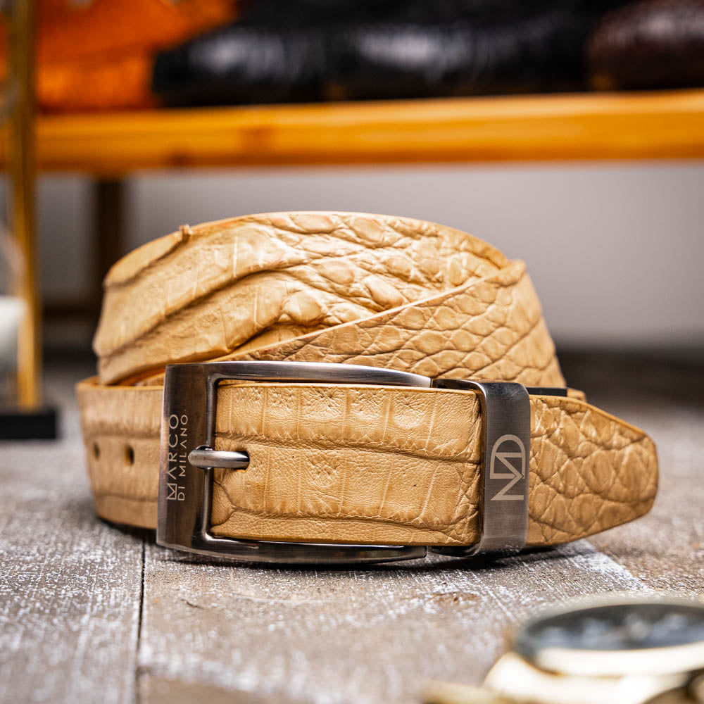 Riccardo Genuine Exotic Caiman Fuscus-belly Belt Orix