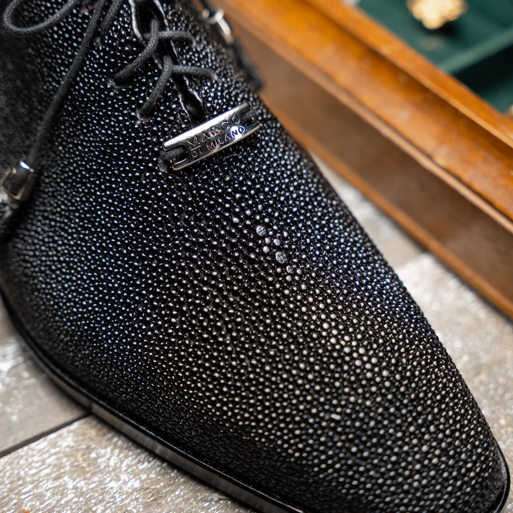Genuine Stingray Exotic Lace-Up Shoes Rimini Black
