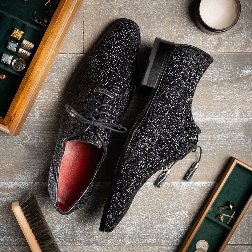 Genuine Stingray Exotic Lace-Up Shoes Rimini Black