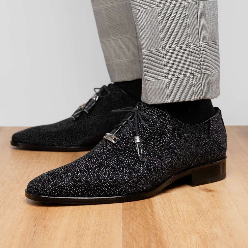 Genuine Stingray Exotic Lace-Up Shoes Rimini Black
