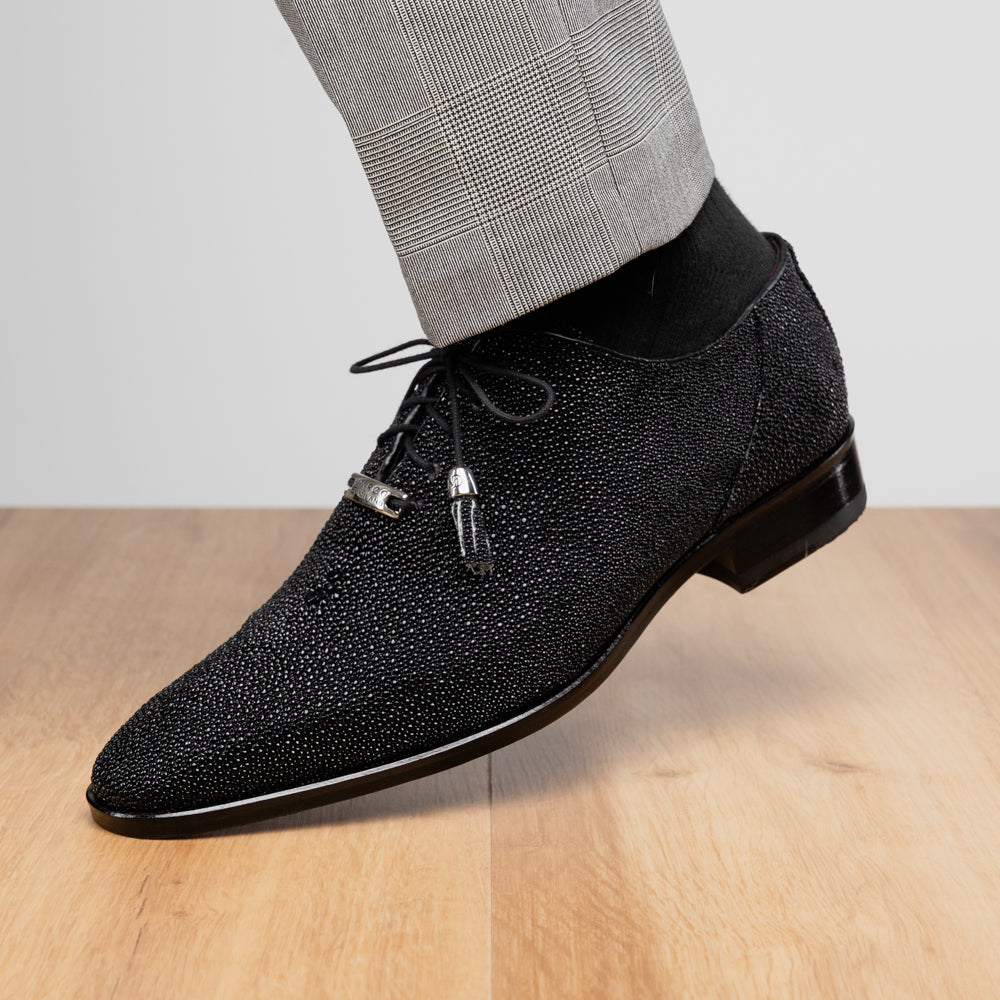 Genuine Stingray Exotic Lace-Up Shoes Rimini Black