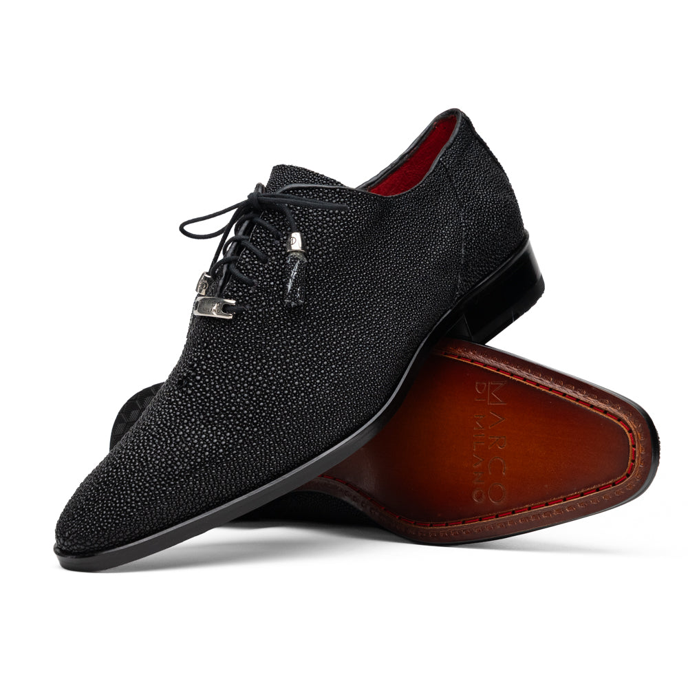 Genuine Stingray Exotic Lace-Up Shoes Rimini Black
