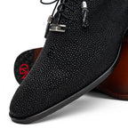 Genuine Stingray Exotic Lace-Up Shoes Rimini Black