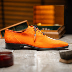 Genuine Stingray Exotic Lace-Up Shoes Rimini Orange