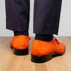Genuine Stingray Exotic Lace-Up Shoes Rimini Orange