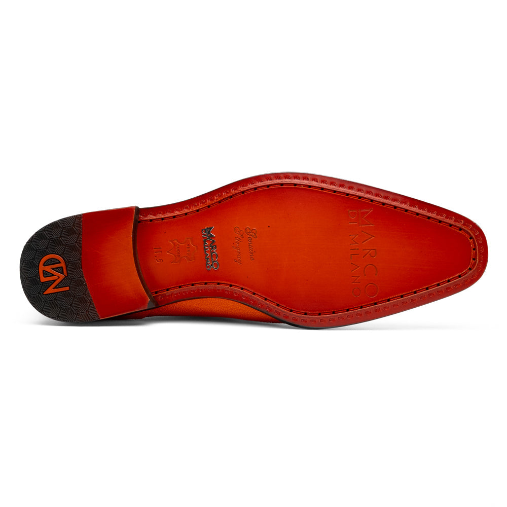 Genuine Stingray Exotic Lace-Up Shoes Rimini Orange
