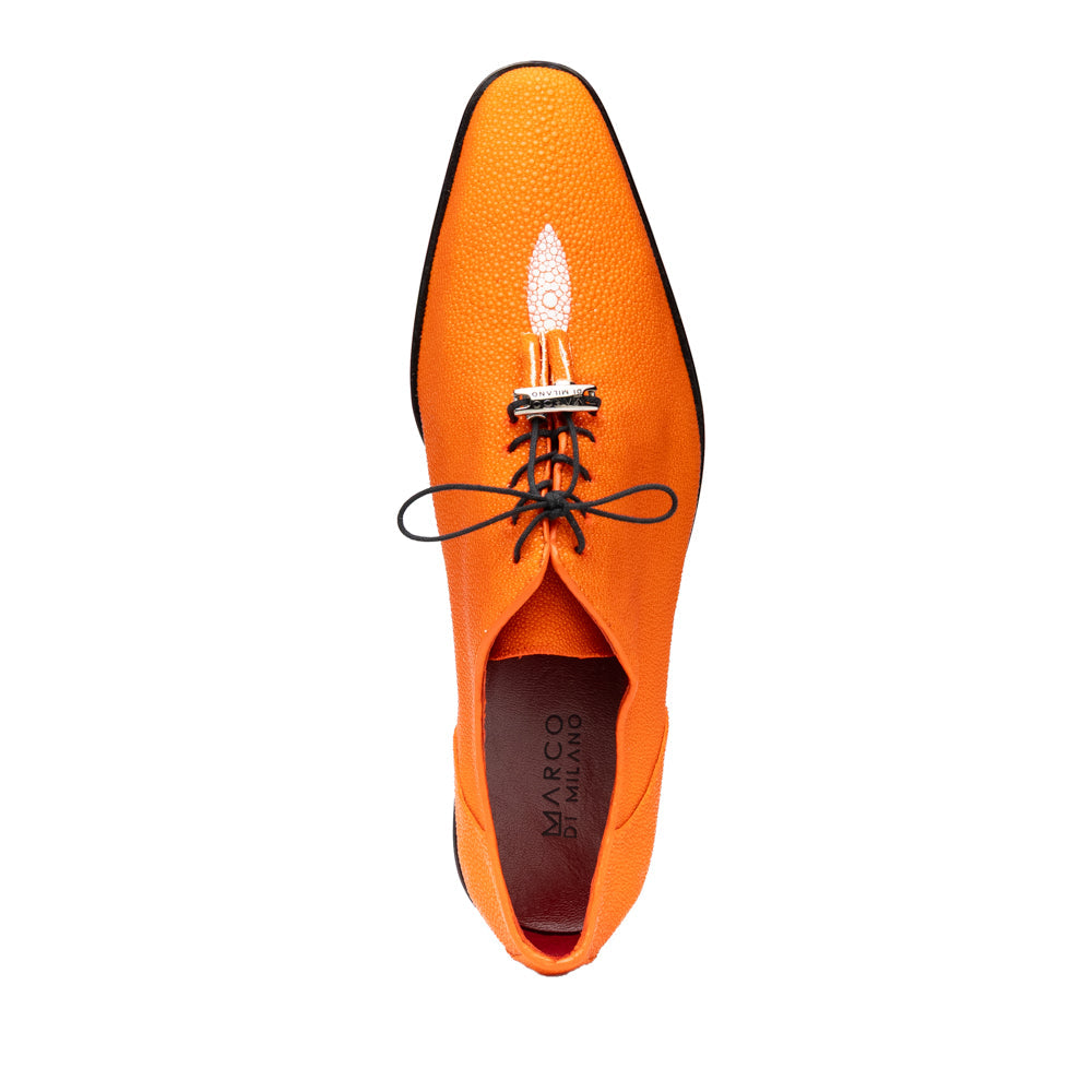 Genuine Stingray Exotic Lace-Up Shoes Rimini Orange