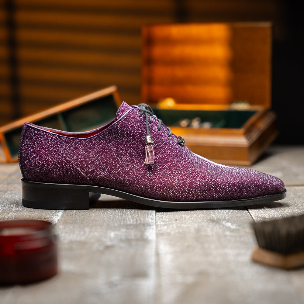 Genuine Stingray Exotic Lace-Up Shoes Rimini Purple