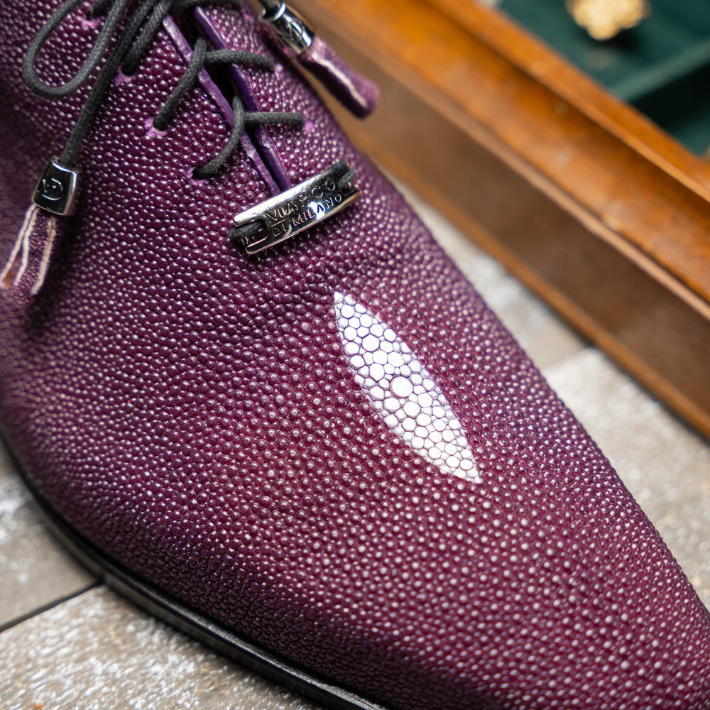 Genuine Stingray Exotic Lace-Up Shoes Rimini Purple