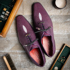 Genuine Stingray Exotic Lace-Up Shoes Rimini Purple