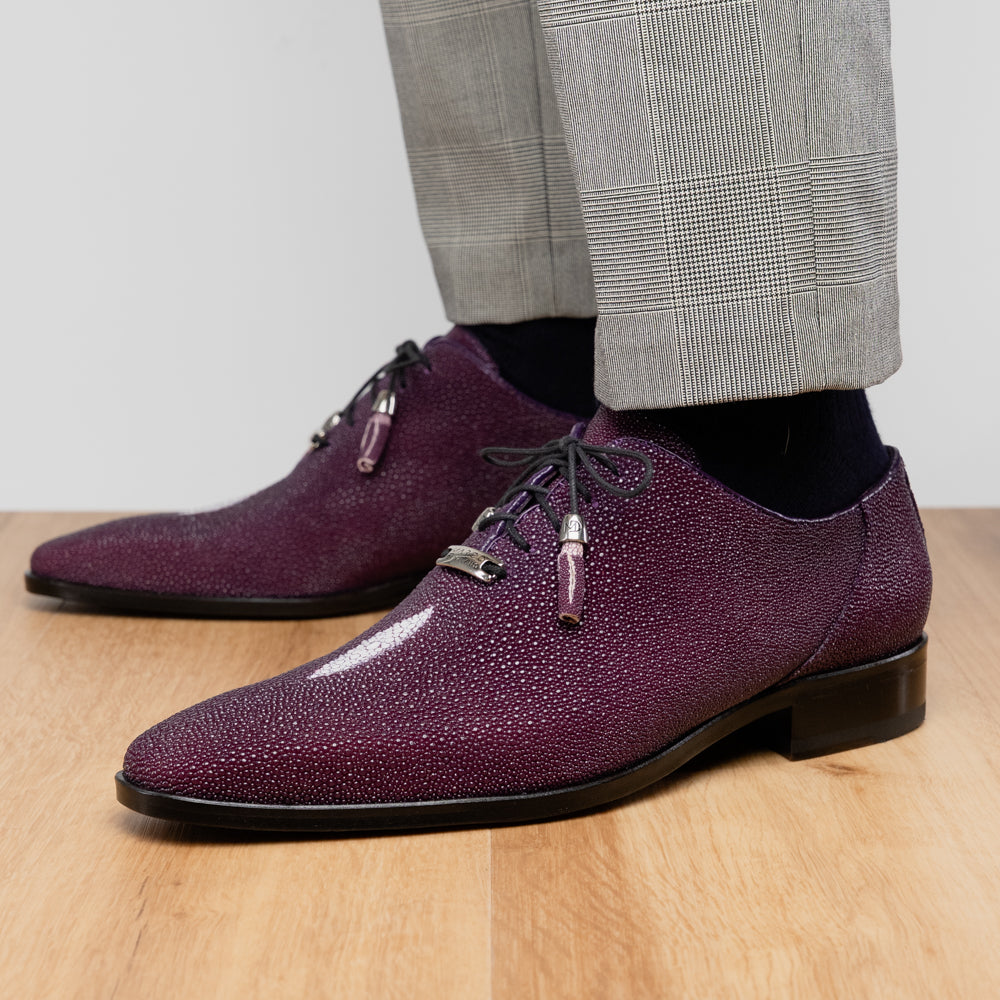 Genuine Stingray Exotic Lace-Up Shoes Rimini Purple