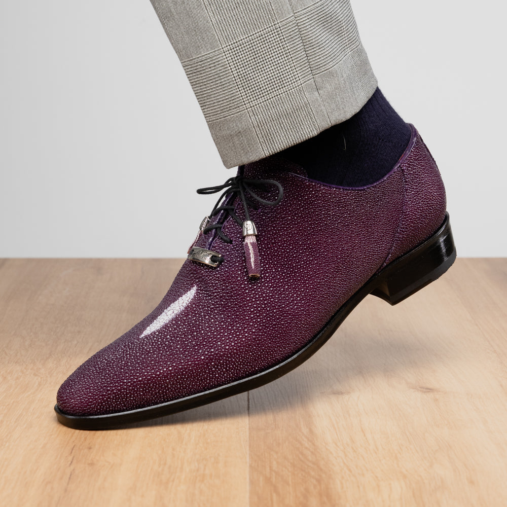 Genuine Stingray Exotic Lace-Up Shoes Rimini Purple