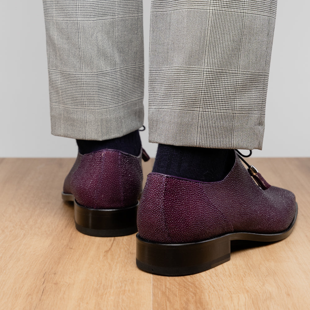 Genuine Stingray Exotic Lace-Up Shoes Rimini Purple