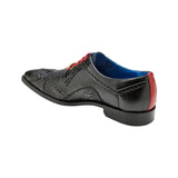 Belvedere Roberto Wingtip Shoes Alligator and Pebble Grain Calf Black B16