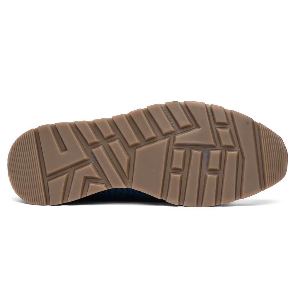 calfskin and genuine caiman crocodile fashion sneaker Roma Black