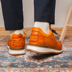 Roma Genuine Caiman Fashion Sneaker Brandy