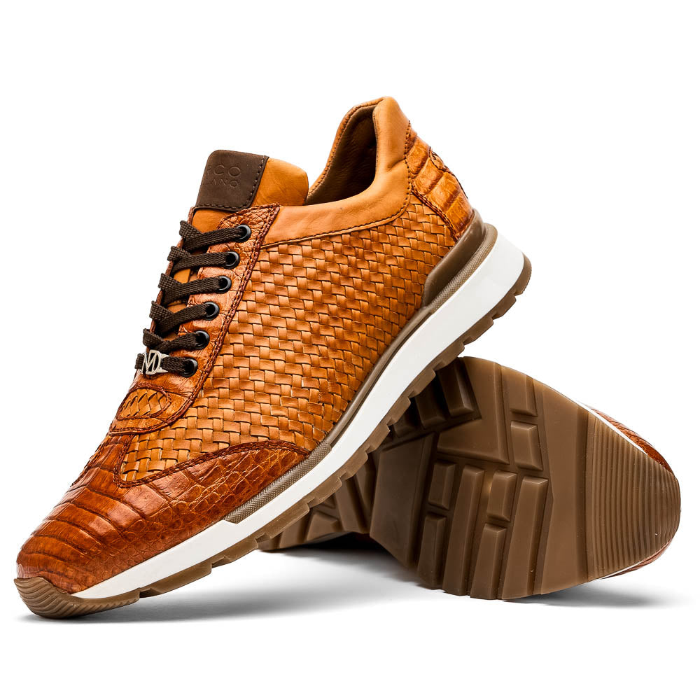 Roma Genuine Caiman Fashion Sneaker Brandy