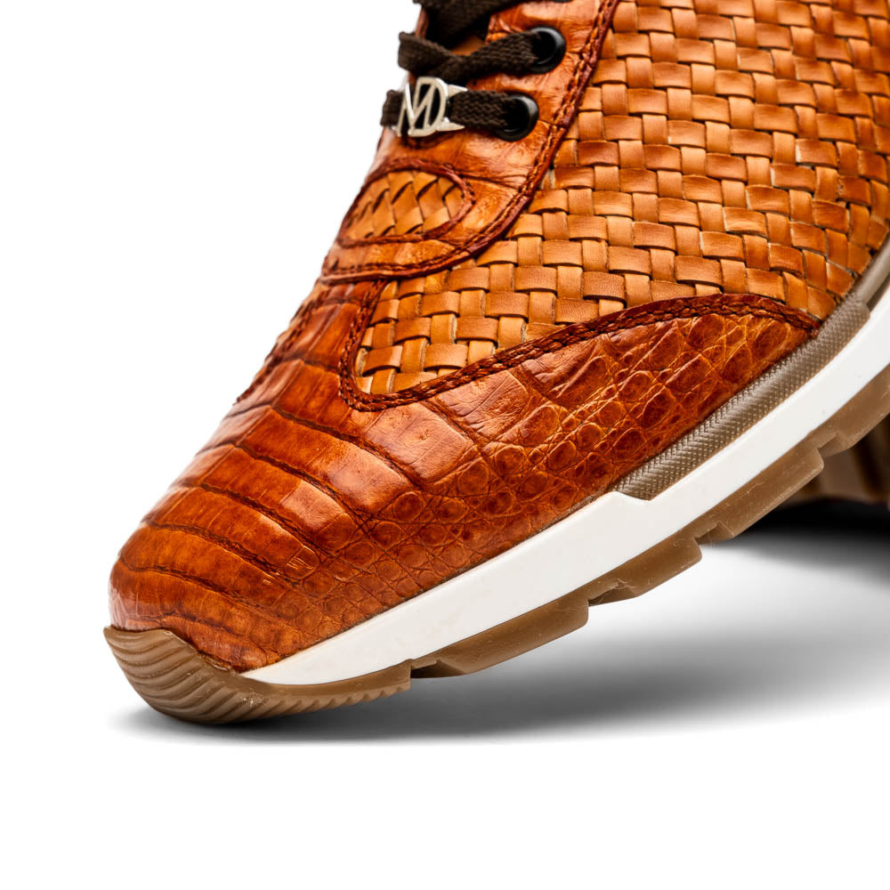 Roma Genuine Caiman Fashion Sneaker Brandy