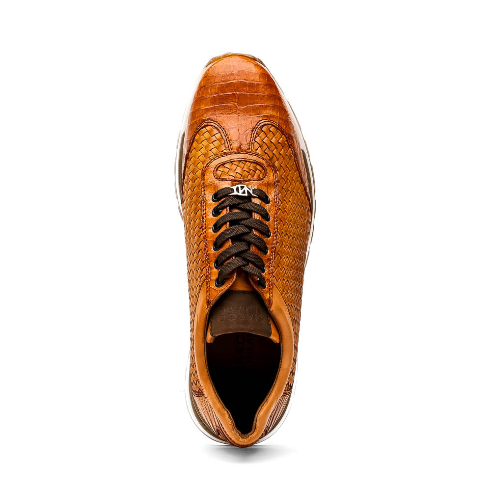 Roma Genuine Caiman Fashion Sneaker Brandy