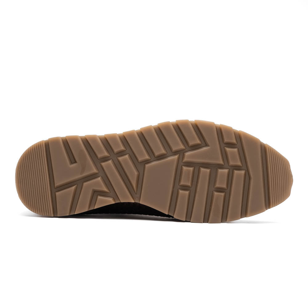 calfskin and genuine caiman crocodile fashion sneaker Shoes Roma Brown