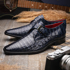 Genuine caiman crocodile Shoes Rovigo Navy