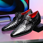 genuine caiman crocodile dress monk strap Shoes Rovigo Black