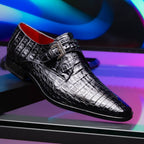 genuine caiman crocodile dress monk strap Shoes Rovigo Black