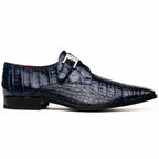 Genuine caiman crocodile Shoes Rovigo Navy