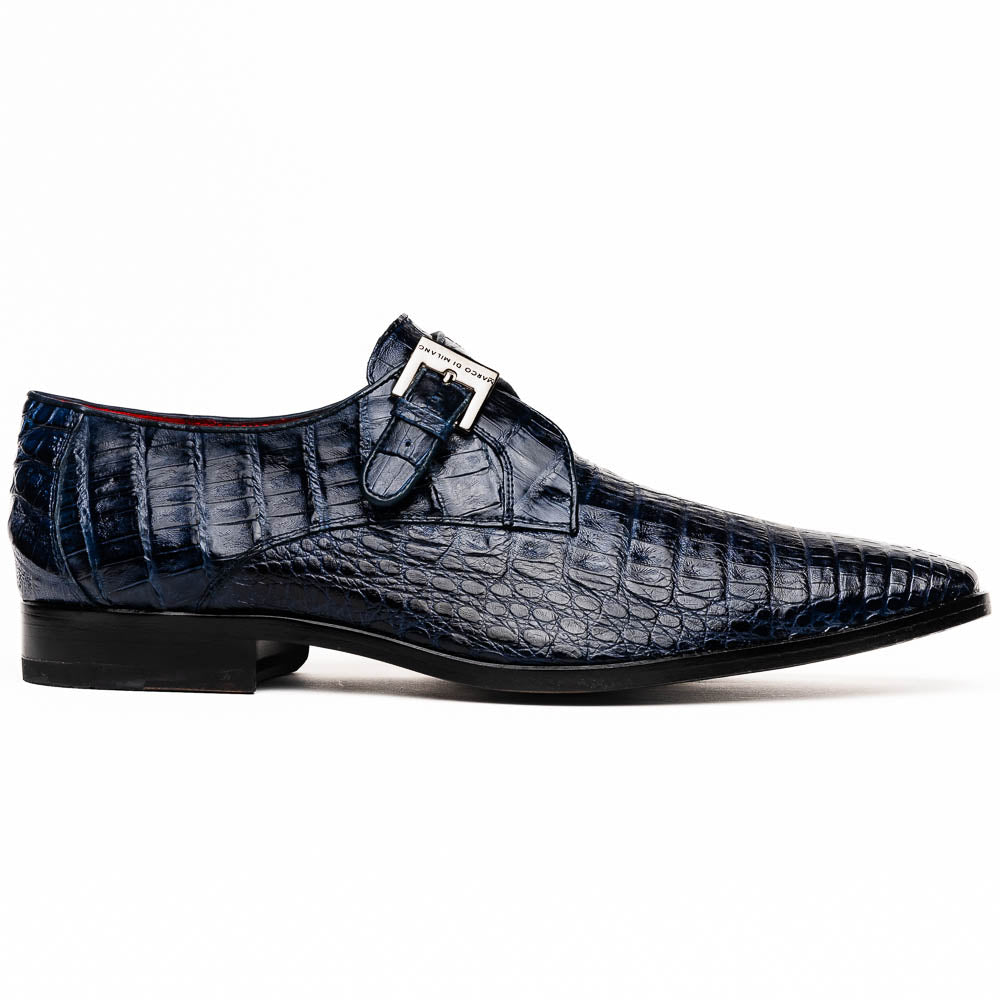 Genuine caiman crocodile Shoes Rovigo Navy